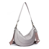 Women Leather Crescent Bag Crossbody Bag