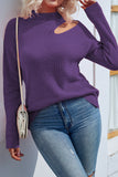 Long Sleeve Turtleneck Cut Out Sweater