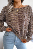 Cable Knit Wide Shoulder Short Length Sweaters Top