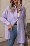 Purple Button Up Long Shirt