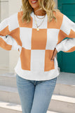 Checked Plaid Knit Pullover Sweater