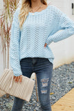 Plain Hollow Out Long Sleeve Sweater