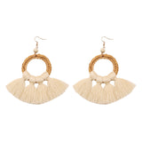 Tassel Earrings Handmade Rattan Women's Jewelry