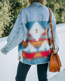 Aztec Denim Jacket Shacket Women