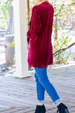 Winter Outfits Plain Lapel Collar Open Velvet Cardigans