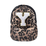 Paziye Alphabet Baseball Cap With Leopard Print