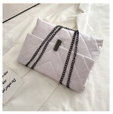 Minimalist Chevron Chain Tote Bag  Women Crossbody Bags