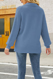 V Neck Turndown Collar Long Sleeve Sweater
