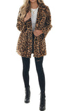 Leopard Fluffy Coat With Pockets