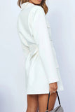 Plain Lapel Collar Open Pockets Winter Outfits Jacket