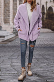 Lilac Oversize Open Hooded Fleece Coat