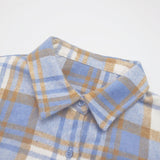 Multicolor Open Button Pockets Plaid Shacket