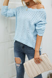 Plain Hollow Out Long Sleeve Sweater