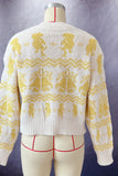 Jingle Bell Knit Open Front Button Sweater Cardigans