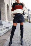 Color Block Loose Pullover Sweaters