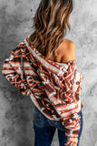 Pink Tribal Print Pocket Buttoned Sherpa Winter Outfits Jacket