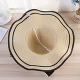 Paziye Big Brim Sun Hat with Wavy Bow Beach Hat