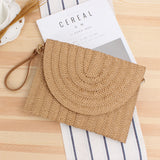 Paziye Boho Straw Rattan Square Clutch Wallet Crossbody