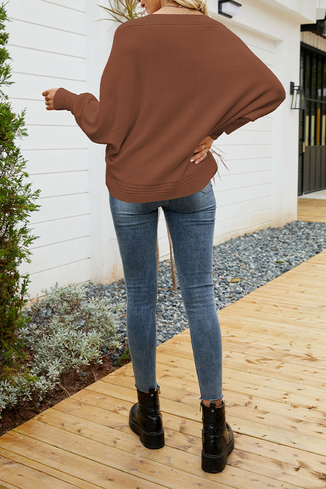 Fall Outfits V Neck Long Sleeve Cable Knit Sweater