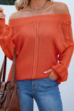 One Shoulder Autumn Outfits Hollow Puff Sleeve Sweater