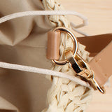 Paziye Round Semi Circle Straw Tote Bag