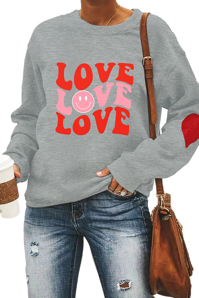 Valentines Day Heart Pullover Longsleeve Sweatshirt
