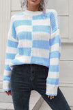 Winter Outfits Asymmetrically Striped Knit Pullover Sweaters