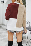 Colorblock Splicing Turtleneck Sweater