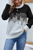 Gradient Color Block Pullover Sweaters
