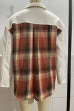 Winter Outfits Plaid Patchwork Button Up Shacket