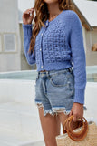 Cable Knit Button Short Cardigan
