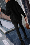 Plain Open Zipper Rib Fleece Winter Outfits Coat