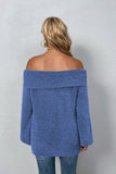 Plain Off Shoulder Hairy Knit Sweaters