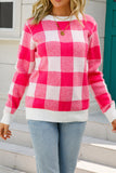 Plaid Colorblock Pullover Sweater