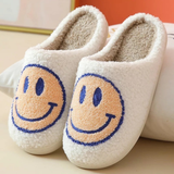 Couple home smiley face soft plush comfy warm slippers