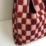 Paziye Bag - Check Double Knit Shopping Bag