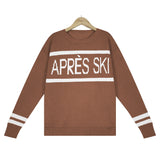 Fall Outfits Apres Ski Letter Knit Pullover Sweaters