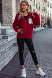Women's Hooded Zipper Long Sleeve Loose Christmas Casual Jacket
