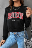 Black Brooklyn Printed Crop Top