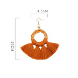 Tassel Earrings Handmade Rattan Women's Jewelry