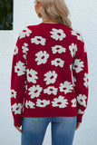 Flower Knitting Pullover Sweater