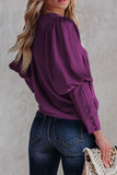 Purple Satin Cuffed Sleeve Top