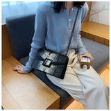 Women's Snake Print Square Shoulder Bag Crossbody Bags