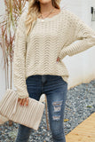 Plain Hollow Out Long Sleeve Sweater