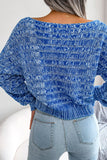 Cable Knit Wide Shoulder Short Length Sweaters Top