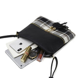 Paziye Plaid Fringed Crossbody Bag