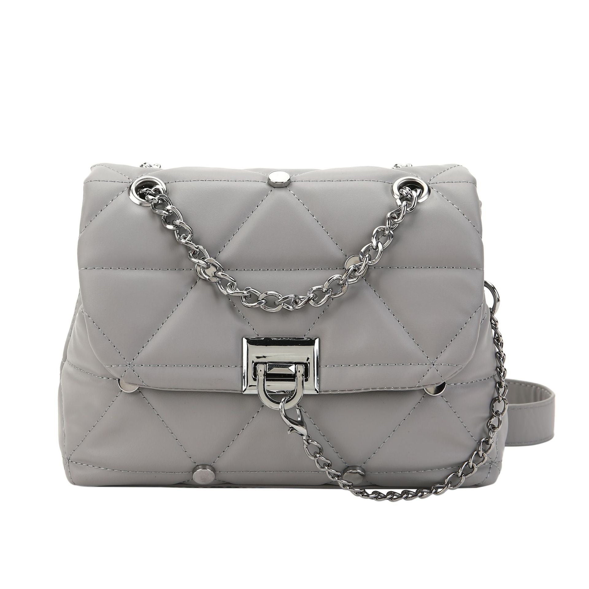 Paziye Stud Quilted Chain Link Crossbody bag