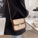 Niche One-shoulder Diagonal Bag Retro Contrast Color Small Square Bag