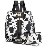 Paziye Leopard Print Cow Backpack