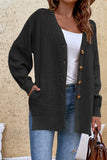 Front Open Button V Neck Knitting Cardigan